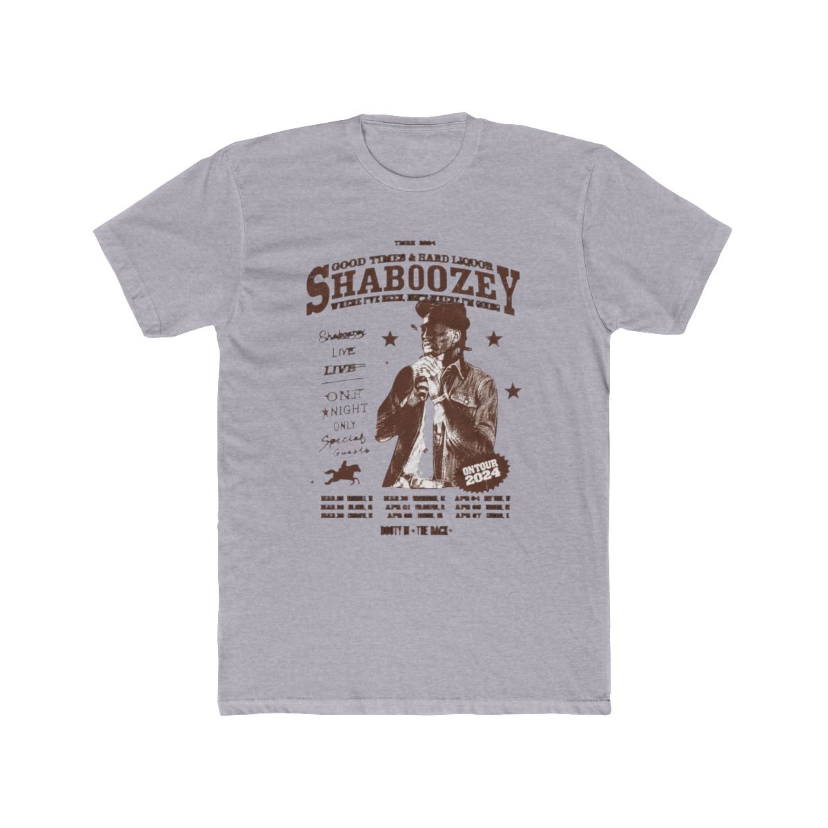 Shaboozey Merch Western Star Short Sleeve Fashion T Shirt for Men and Women, grey, XXL